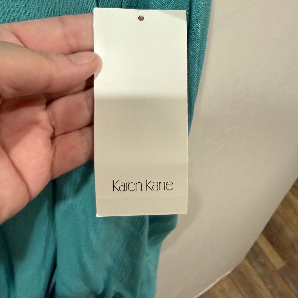 Karen Kane Island Rhythm Layer Drape Top Aqua XL Made in USA - Picture 4 of 7